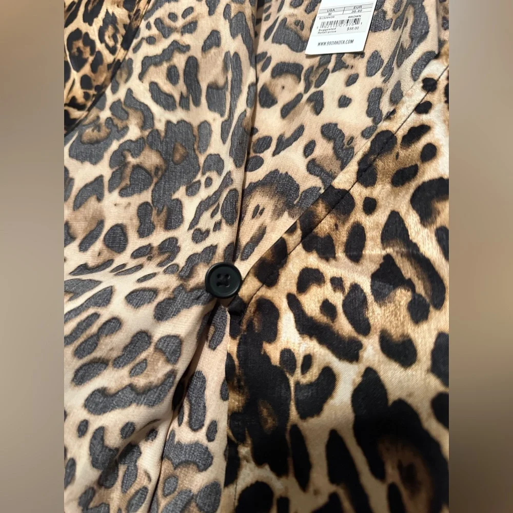 NWT BB Dakota Wild Card Animal Print Wrap Ruffle Dress - Picture 15 of 15
